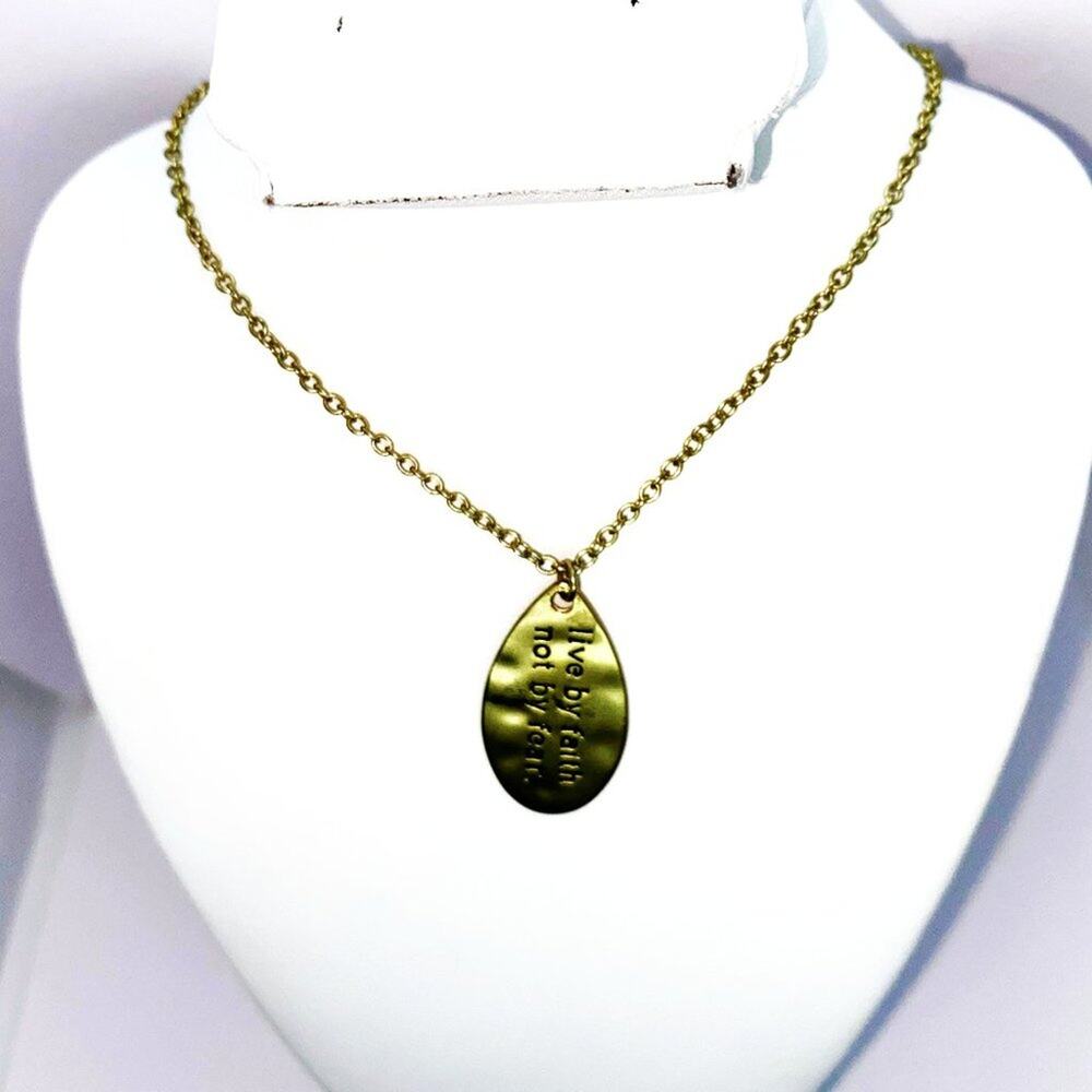 Inspirational Faith Fear Religious Necklace
